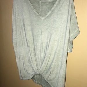 Distressed green top with cute tie detail in front